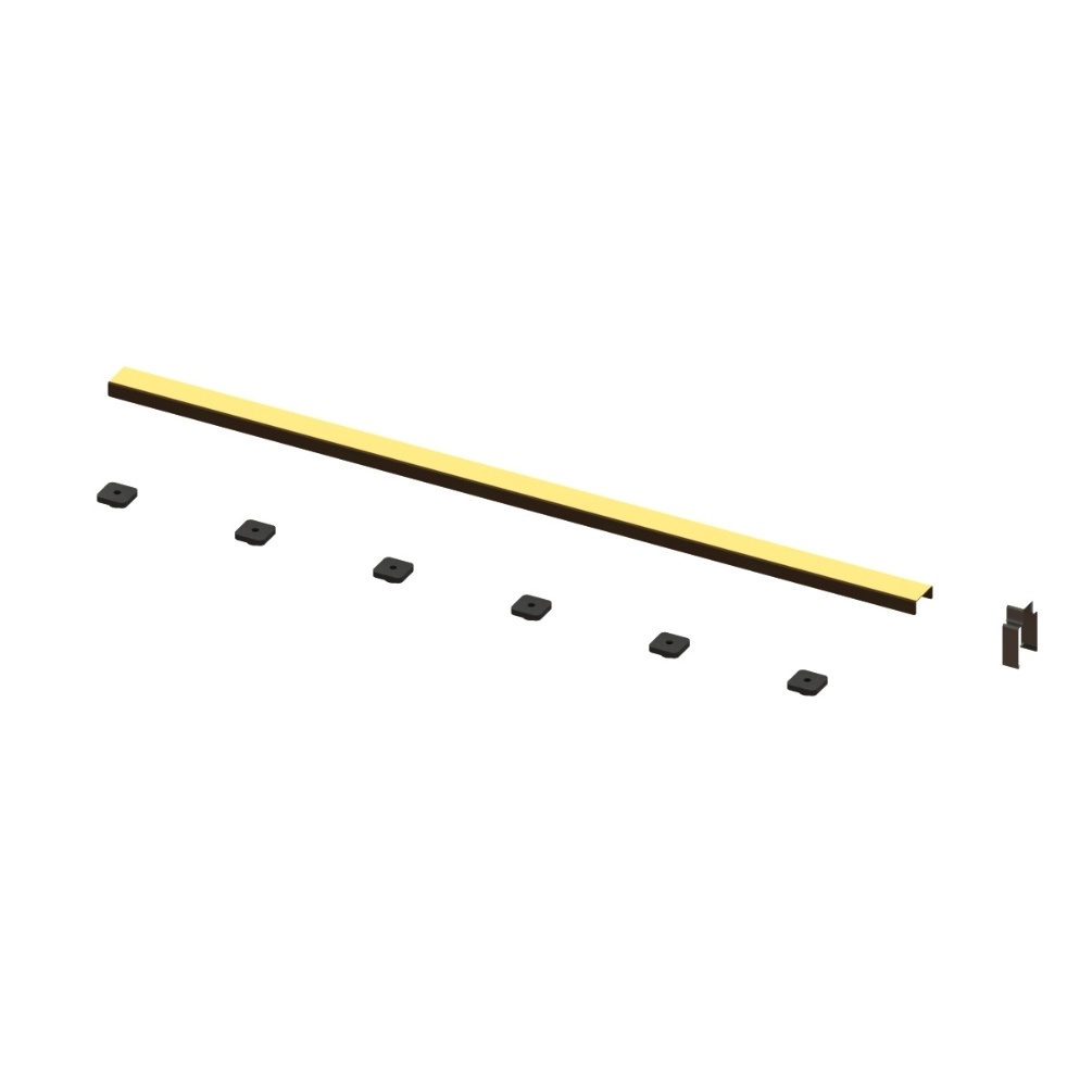 Product cut out image of the CO Abacus Elements Brushed Brass 1000mm Infinity Waste Cover Plate